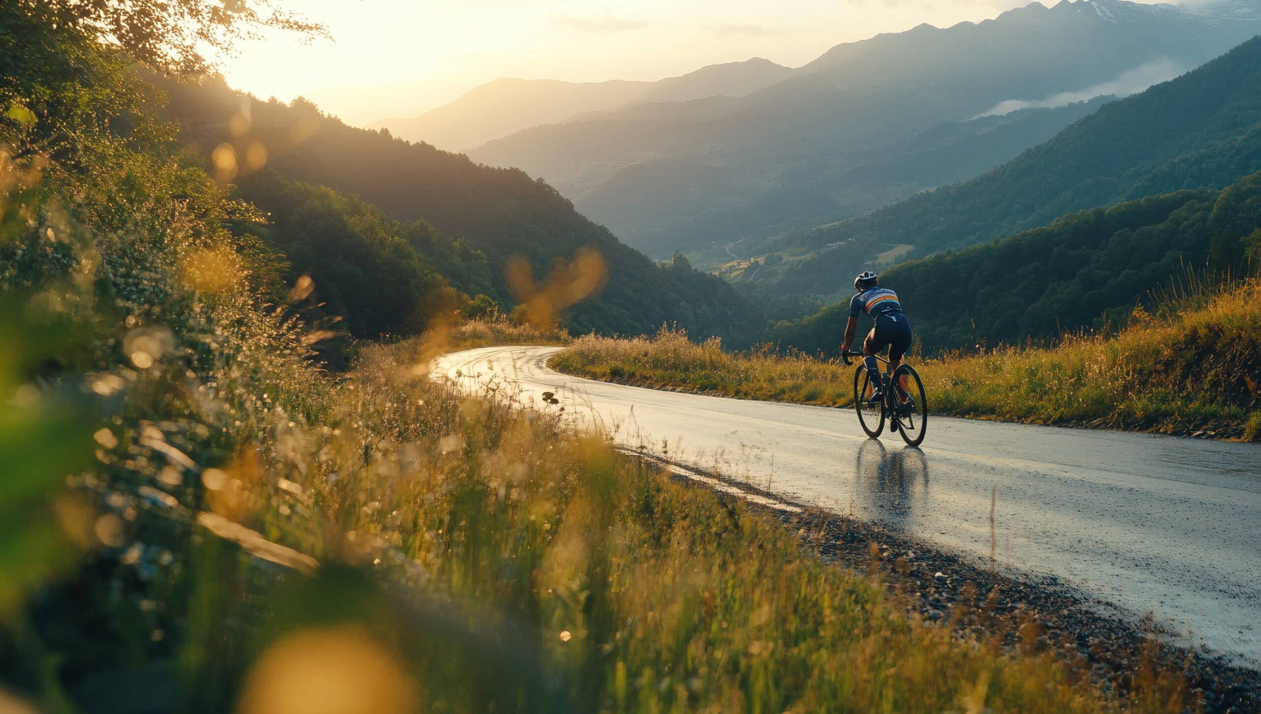 Carretera con ciclista