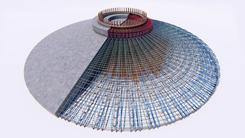 Cimentación circular maciza